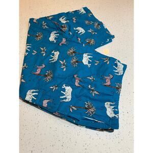 JOYSPUN PJ PANTS SAFARI ZEBRA TURQUOISE CAPRIS WOMENS PLUS SIZE 3X